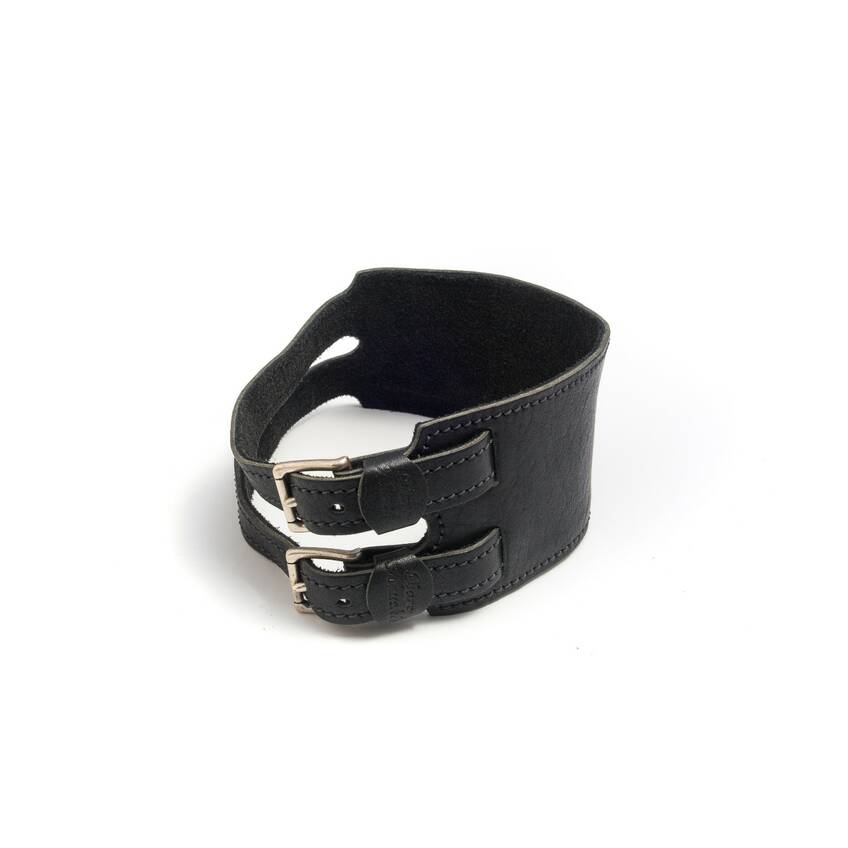 black leather wrist cuff