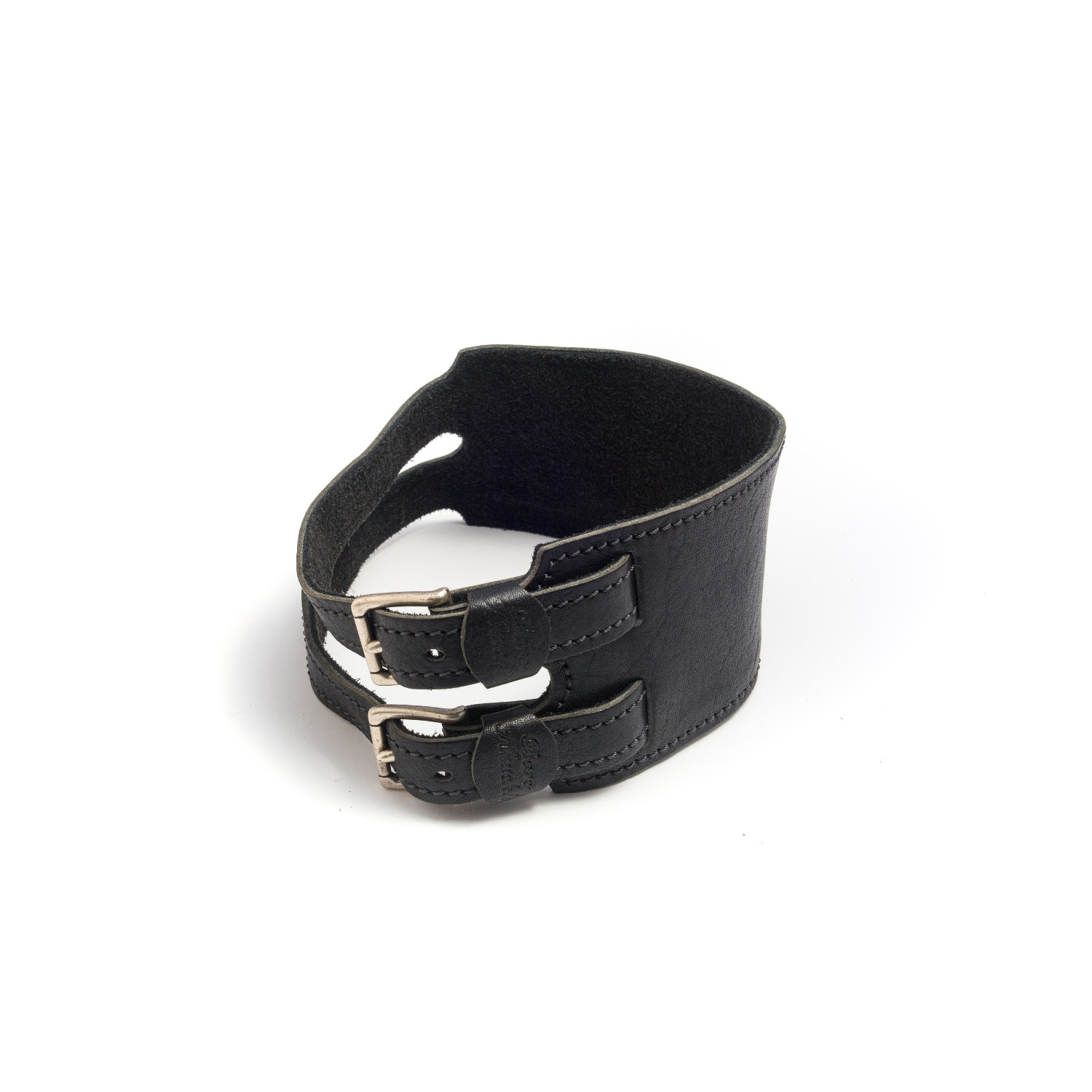 Bare Knuckle/Heistercamp Pure Black Leather Wrist Cuff | Heistercamp ...